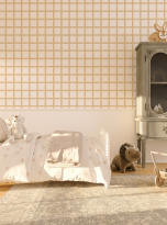 Szeroka kratka beżowa wizka