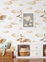 Beżowe wieloryby i chmury wizka