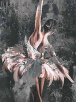Obraz-na-plotnie-Baletnica-na-ciemnym-tle-70×100-cm-Sposob-wykonania-druk-cyfrowy